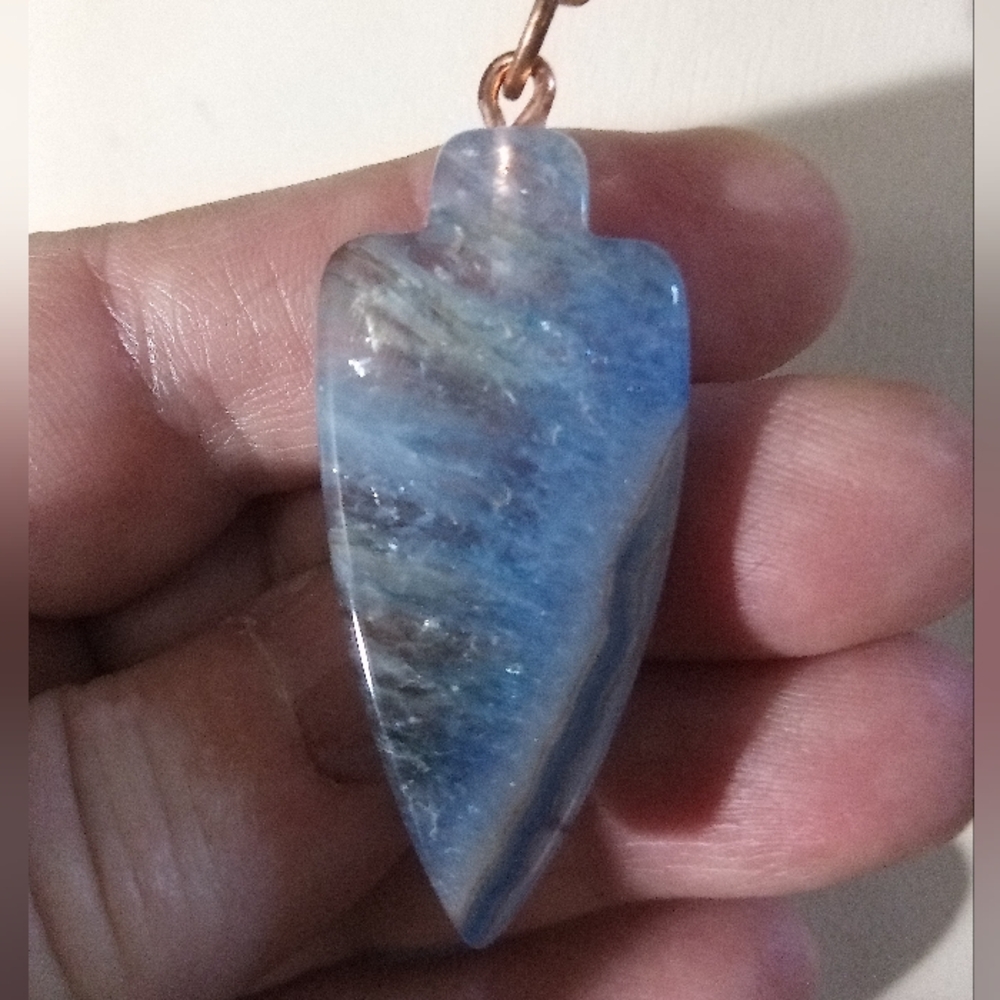 Arrowhead Shaped Druzy Quartz Pendant Chain
